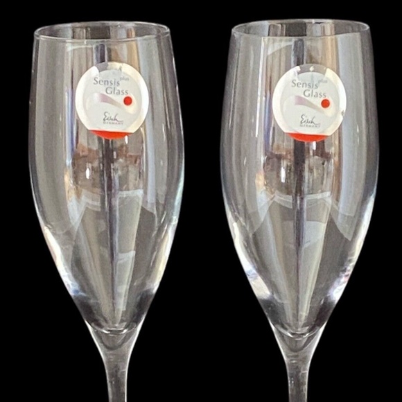 Set Of 2 Eisch Sensis Plus Breathable 9.25” Champagne Flutes NEW- USA Shipper - Picture 3 of 6